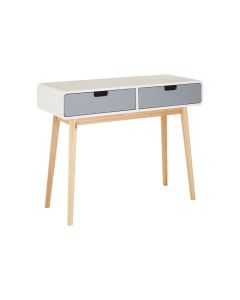 Milo Wooden Console Table With 2 Drawers In White And Grey