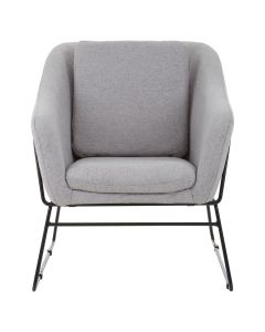 Stockholm Polyester Bedroom Chair In Grey With Stainless Steel Legs