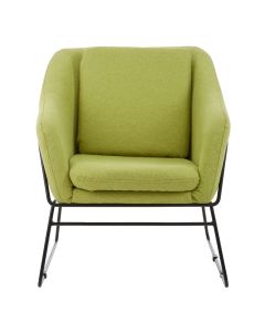Stockholm Velvet Bedroom Chair In Green With Stainless Steel Legs