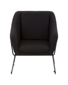 Stockholm Velvet Bedroom Chair In Black With Stainless Steel Legs