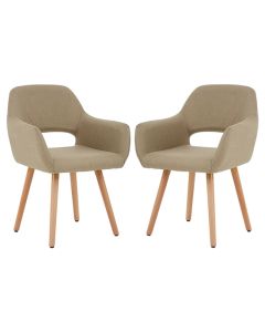Stockholm Natural Rubberwood Dining Chairs In Pair