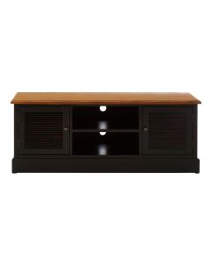 Virginia Wooden TV Stand In Black With 2 Doors And 1 Shelf