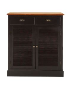 Virginia Wooden Storage Cabinet In Black With 2 Doors And 2 Drawers