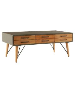 Trinity Wooden Coffee Table In Natural With 3 Drawers