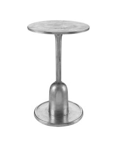 Hadley Round Aluminium Side Table In Silver