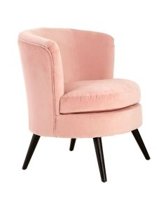 Roset Round Plush Velvet Upholstered Armchair In Pink