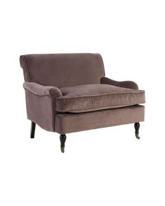 Garoua Large Plush Velvet Upholstered Armchair In Grey