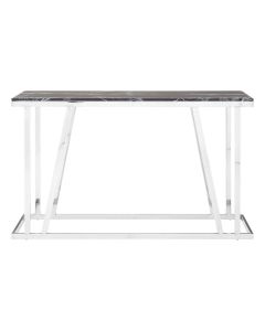 Ackley Black Marble Top Console Table With Stainless Steel Frame