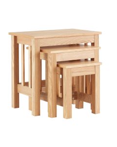 Lincoln Wooden Nest Of 3 Tables In Ash
