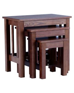 Lincoln Wooden Nest Of 3 Tables In Walnut