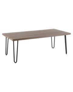Borough Wooden Coffee Table In Natural With Black Metal Legs