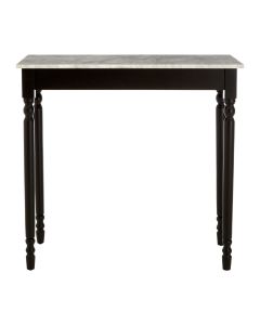 Henley Marble Console Table In White With Black Wooden Legs
