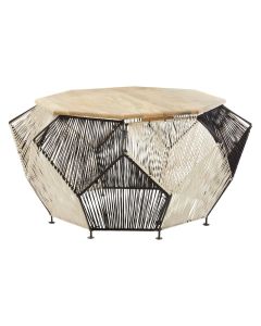 Fusion Mango Wooden Coffee Table With Monochromatic Base