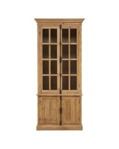 Banten Wooden Bookcase In Natural With 4 Doors