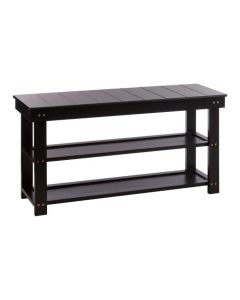 Alosta Wooden 2 Tier Shoe Rack Bench In Black