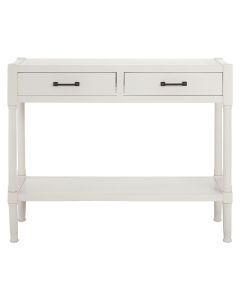 Heritage Wooden Console Table With 2 Drawers In Pearl White