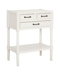 Heritage Wooden Console Table In White With 3 Drawers