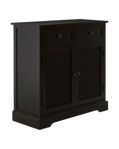 Hallaton Wooden Sideboard In Antique Black With 2 Doors And 2 Drawers