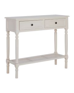 Heritage Wooden Console Table In Antique White With 2 Drawers