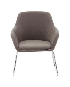 Stockholm Fabric Bedroom Chair in Grey With Stainless Steel Legs