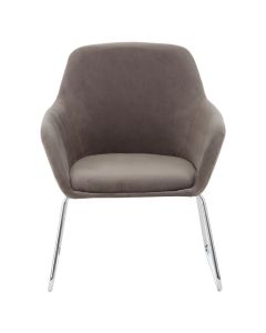 Stockholm Fabric Bedroom Chair in Grey With Stainless Steel Legs