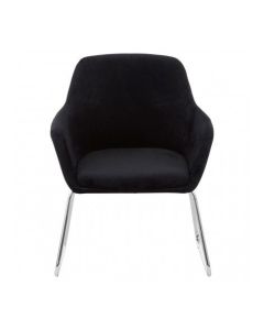 Stockholm Fabric Bedroom Chair in Black With Stainless Steel Legs