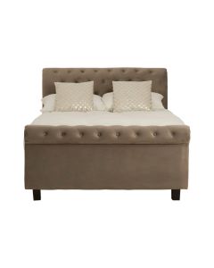 Orlando Velvet Ottoman Double Bed In Vintage Accent