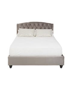 Josephine Velvet Double Bed In Steel