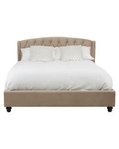 Josephine Velvet King Size Bed In Mink