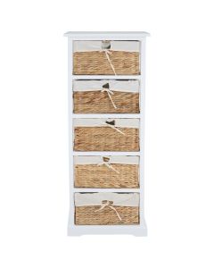 Ashby Wooden Chest 5 Drawers In White