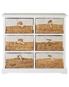 Ashby Wooden Chest 6 Drawers In White