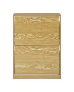 Magren Wooden Shoe Stroage Cabinet In Brown With 2 Flip Doors