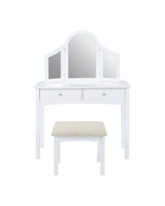 Otto Wooden Dressing Table And Stool In White