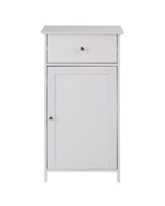 Portern Pine Wood Storage Cabinet In White 1 Door And 1 Drawer