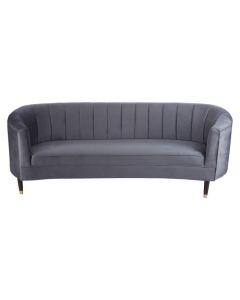 Maame Fabric 2 Seater Sofa In Charcoal With Wooden Legs