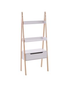 Rostok Wooden Shelving Storage Unit In White And Natural