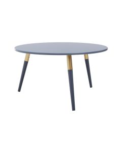 Nostra Round Wooden Coffee Table In Dark Grey