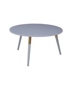 Nostra Round Wooden Coffee Table In Light Grey