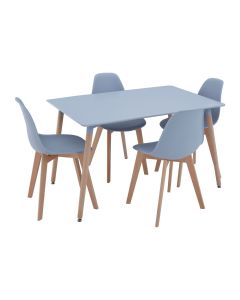 Varberg Wooden Dining Table With 4 Chairs In Grey