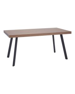 Oakwill Rectangular Wooden Dining Table In Natural With Black Metal Legs
