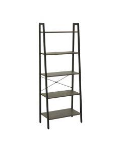 Bradbury Ladder Wooden 5 Tier Shelving Unit In Dark Oak