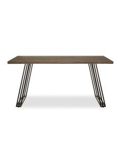 Adele Rectangular Wooden Dining Table In Light Brown With Black Metal Legs