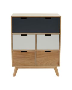 Watson Wooden Chest Of 5 Drawers In Natural