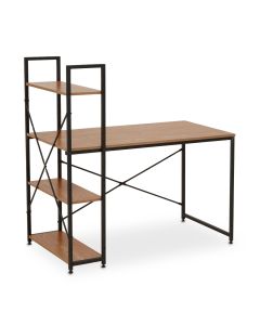Laxton Wooden Laptop Desk With Shelves In Red Pomelo