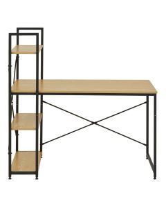 Laxton Wooden Laptop Desk With Shelves In Light Yellow