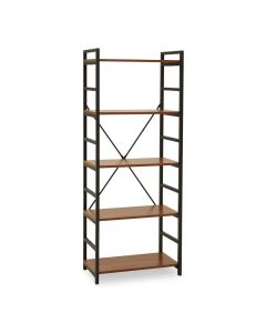 Laxton 5 Tier Wooden Shelving Unit In Red Pomelo