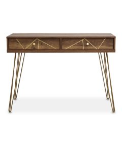 Flori Wooden Console Table With 2 Drawers In Brown