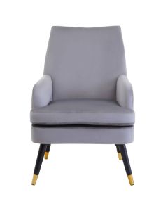 Loretta Velvet Armchair In Grey