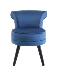 Loretta Velvet Kids Bedroom Chair In Midnight Blue