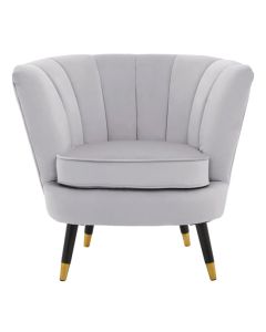 Loretta Velvet Bedroom Chair In Grey